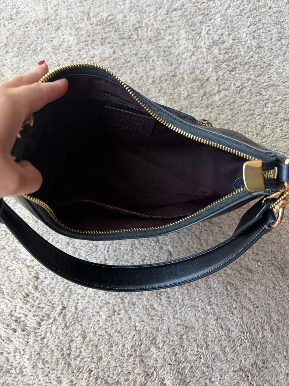 Coach Teri Hobo Bag in Signature Canvas | Gold Brown Black | Style Number CK161